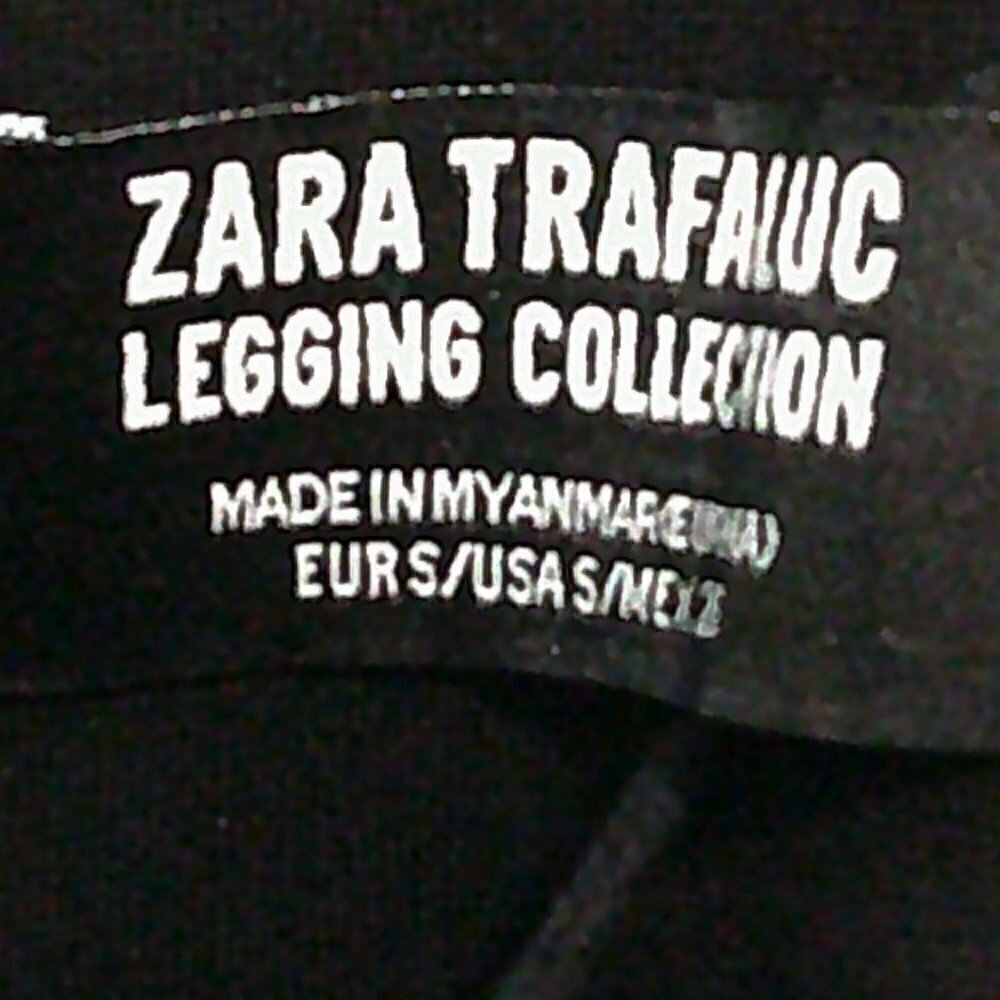 Zara Trafaluc - Black/Yellow/White Stretchy Legging - Size Small - Picture 6 of 7